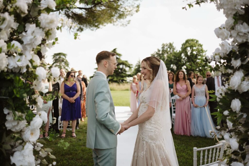 wedding couple at ceremony moment